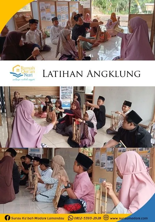 Selain Belajar al-Quran, Santri Rumah Quran Nuri Berlatih Angklung