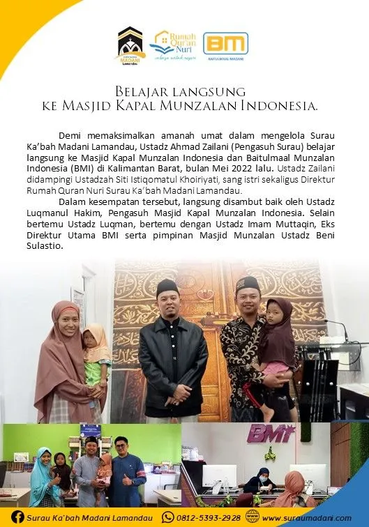 Belajar Langsung Ke Masjid Kapal Munzalan Indonesia